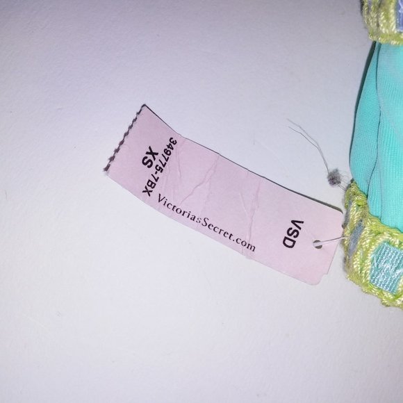 Victoria Secret Swim Bikini‎ Bottom XS Hipster Aqua Seafoam Glow Macrame Solid - Picture 7 of 7